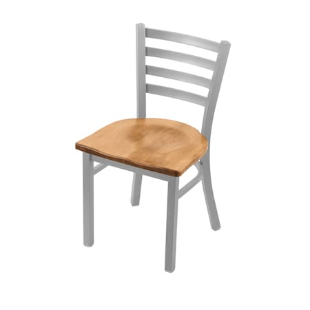 Holland Bar Stool Co 400 Jackie 18" Chair with Anodized Nickel Finish and Medium Maple Seat 40018ANMedMpl